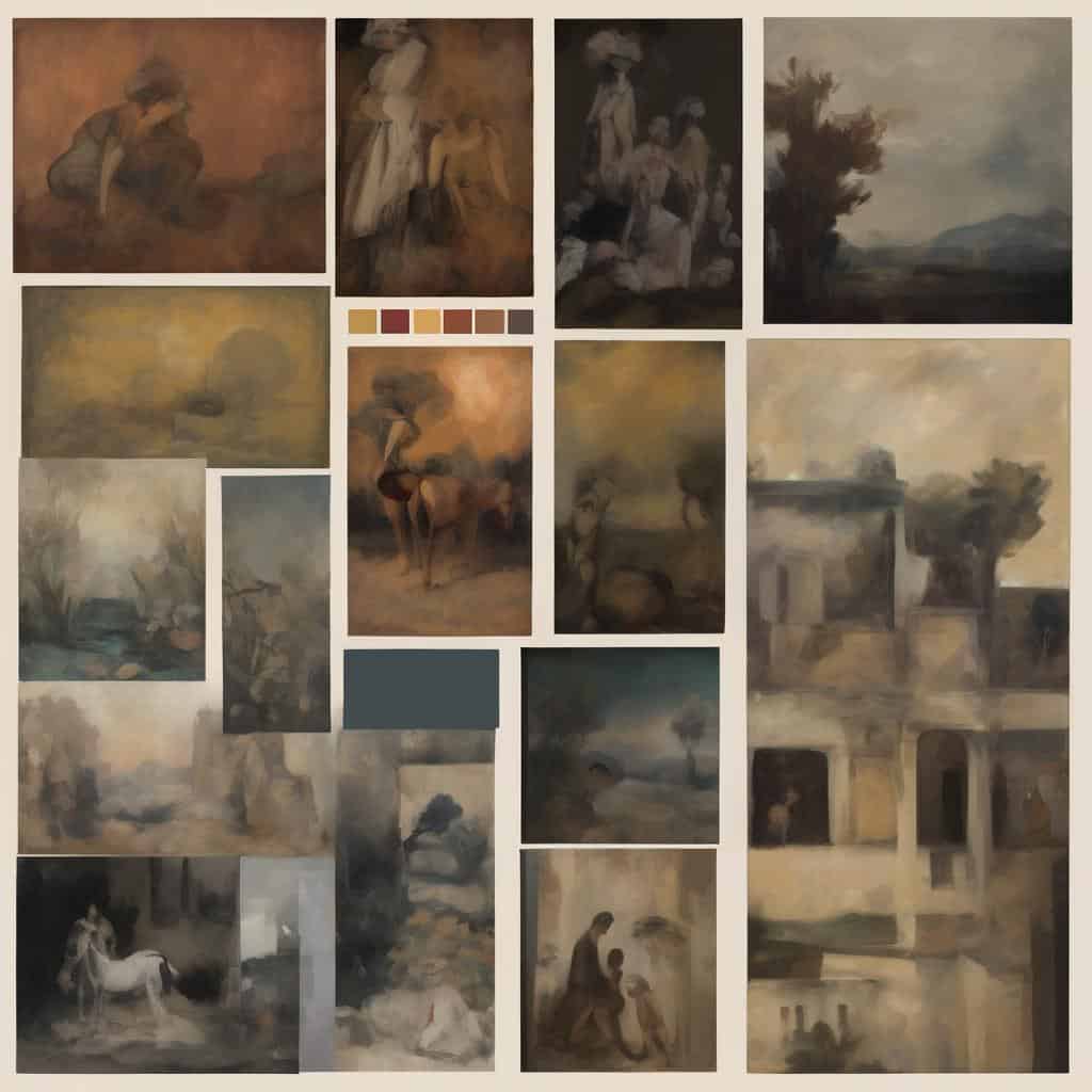 Σχέση εικόνας και συνείδησης, αφηρημένα τοπία και ανθρώπινα σκηνές, τέχνη και ψυχολογία, ζωγραφική και εσωτερική αντίληψη, εικαστικά έργα.